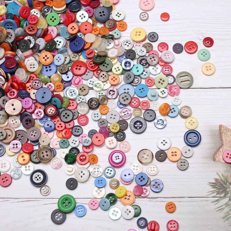 Jepeux About 500 Small Resin Buttons, Sewing DIY Craft Buttons, Hand-Painted Decorative Buttons Multicolor Series - Image 5